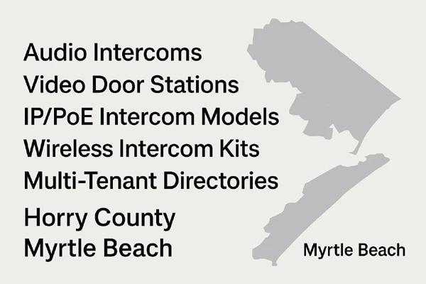 Various intercom system components for Horry County