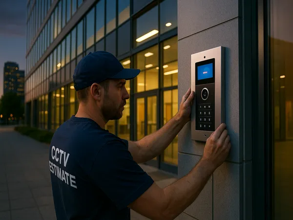 Modern video intercom system panel for Los Angeles property